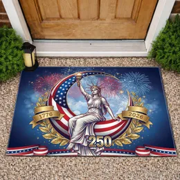 Lady Liberty Crescent 1776-2026 USA 250th Anniversary Patriotic - Independence Day Gift Doormat