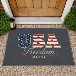 Distressed USA Flag Text Freedom 1776 - American 250th Anniversary Independence Day Doormat
