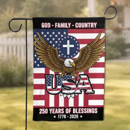 Bald Eagle American Flag 1776-2026 - USA 250th Anniversary God Family Country Garden Flag