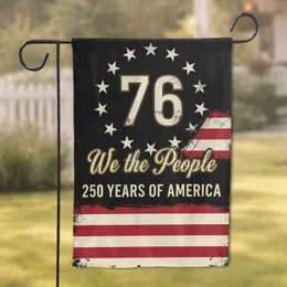 We The People Distressed Flag 1776 Stars - USA 250 Years of America Celebration Garden Flag