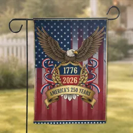 Bald Eagle American Flag 1776-2026 - USA 250th Anniversary Independence Day Gift for Dad Garden Flag