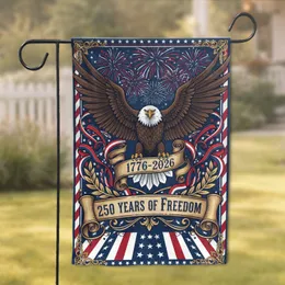 Bald Eagle American Flag 1776-2026 - USA 250 Years of Freedom Independence Day for Veterans Garden Flag