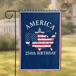 Large US Flag Map Capitol Liberty 1776-2026 - America's 250th Anniversary Celebration Garden Flag