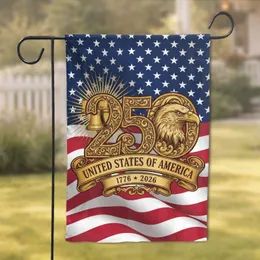Bald Eagle 250 Emblem, Liberty Bell American Flag - USA 250th Anniversary (1776-2026) Garden Flag