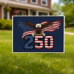 Bald Eagle American Flag 250 Numbers - USA 250th Anniversary 1776-2026 Celebration Yard Sign