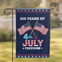Crossed American Flags 250th Anniversary - 4th of July Freedom Tribute 1776-2026 Garden Flag