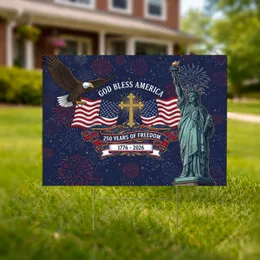 Bald Eagle American Flag Statue of Liberty - GOD BLESS AMERICA 1776-2026 USA 250th Anniversary Yard Sign