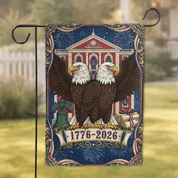 Patriotic Bald Eagle Liberty Bell 1776-2026 - USA 250th Anniversary Independence Day Gift Garden Flag