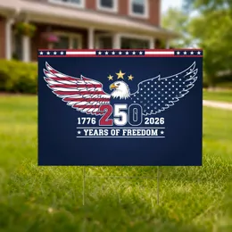Bald Eagle American Flag 1776-2026 Patriotic - USA 250th Anniversary Independence Day Yard Sign