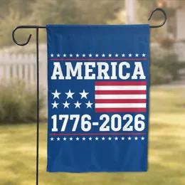 AMERICA 1776-2026 Text Stars Stripes - USA 250th Anniversary Celebration Garden Flag