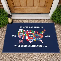 USA State Flags Map 1776-2026 Semiquincentennial - 250 Years of America Patriotic Doormat