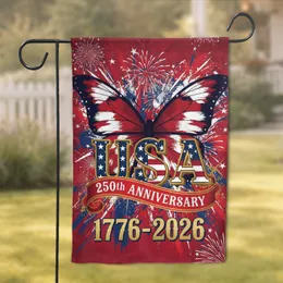 Butterfly USA Flag 1776-2026 - American 250th Anniversary Independence Day Celebration Garden Flag