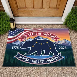 Navy Bear American Flag Alaska Last Frontier 1776-2026 - America's 250th Anniversary Doormat
