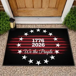 We the People 1776-2026 Thirteen Stars Distressed Stripes - American 250th Anniversary Doormat