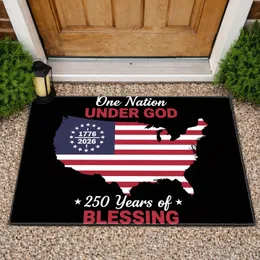 USA Map Flag 13 Stars One Nation Under God - 250th Anniversary 1776-2026 Blessing Doormat
