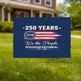 We The People Distressed Flag, 13 Stars & Stripes - USA 250th Anniversary 1776-2026 Yard Sign