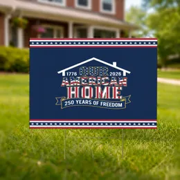 OUR AMERICAN HOME 1776-2026 House Roof - USA 250 Years of Freedom Anniversary For Veterans Yard Sign