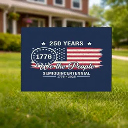 Distressed American Flag 1776 We The People - USA 250th Anniversary Independence Day 1776-2026 Yard Sign