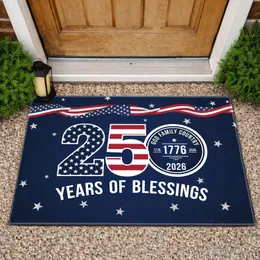 Patriotic Flag 1776-2026 America 250th Anniversary God Family Country Years of Blessings Doormat