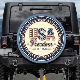 USA Freedom EST. 1776 Patriotic Stars Stripes - America 250th Anniversary Vintage Spare Tire Cover