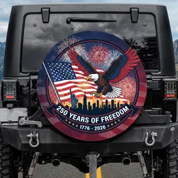 Bald Eagle American Flag NYC Skyline 1776-2026 - USA 250th Anniversary Independence Day Spare Tire Cover