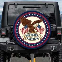 Bald Eagle American Flag 250 Years Freedom - USA 250th Anniversary Gift for Veterans Spare Tire Cover