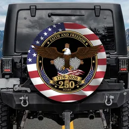 Bald Eagle American Flag 1776-2026 - USA 250th Anniversary Faith Freedom Gift for Dad Spare Tire Cover