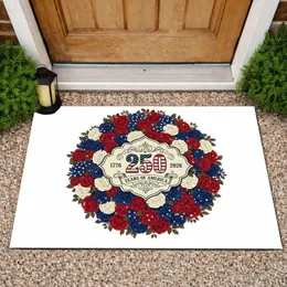 America 250th Anniversary 1776-2026 Flag Roses - Independence Day Patriotic Celebration Doormat