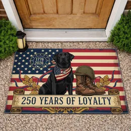 Black Labrador Dog Military Boots American Flag 1776-2026 - USA 250th Anniversary Loyalty Gift Doormat