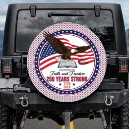 Bald Eagle American Flag Holy Bible 1776-2026 - USA 250th Anniversary Faith and Freedom Spare Tire Cover