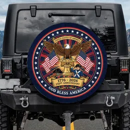 Bald Eagle American Flags Liberty Bell 1776 Soldier - USA 250th Anniversary Independence Day Spare Tire Cover