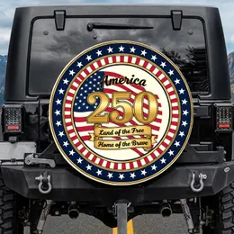 America 250th Anniversary 'Land of the Free' Flag - USA 1776-2026 Patriotic Heritage Spare Tire Cover