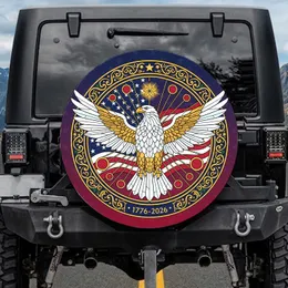 Bald Eagle American Flag 1776-2026 - USA 250th Anniversary Independence Day Heritage Spare Tire Cover