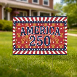 America 250 Patriotic Border Stars Liberty Bell - 250th Anniversary 1776-2026 Yard Sign