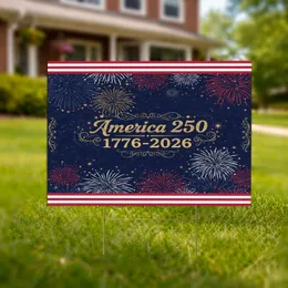America 250 Fireworks Stars Stripes 1776-2026 - Patriotic Anniversary Gift for Veterans Yard Sign