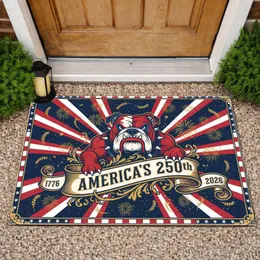 Bold Patriotic Bulldog 1776-2026 - USA 250th Anniversary Independence Day Flag Doormat