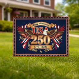 Bald Eagle USA 250 - 1776-2026 Anniversary Patriotic Independence Day Veterans Yard Sign