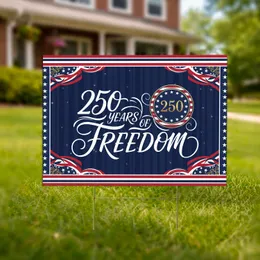 250 Years of Freedom Text, Patriotic Emblem - USA 250th Anniversary Celebration 1776-2026 Yard Sign