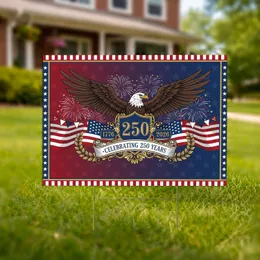Bald Eagle American Flag 1776-2026 - Patriotic USA 250th Anniversary Independence Day Yard Sign