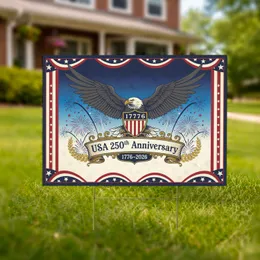 Bald Eagle American Flag 1776-2026 - USA 250th Anniversary Independence Day Gift for Veterans Yard Sign