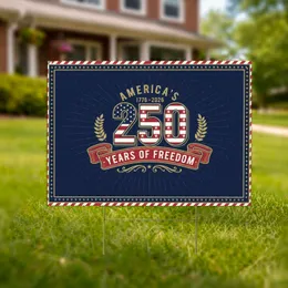 Patriotic 250 Emblem Stars Stripes - America's 250 Years of Freedom 1776-2026 Yard Sign