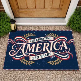 AMERICA 250 Years Bunting Laurel Stars - USA 250th Anniversary 1776-2026 Celebration Doormat