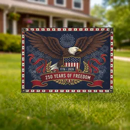Bald Eagle American Flag 1776-2026 - USA 250th Anniversary Independence Day Gift for Veterans Yard Sign