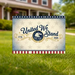 United We Stand Bald Eagle Emblem 1776-2026 USA 250th Anniversary Patriotic Flag Design Yard Sign