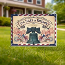 Liberty Bell Fireworks 250 Years of Freedom 1776-2026 - USA Patriotic Anniversary Yard Sign