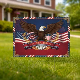 Bald Eagle American Flag Shield 1776-2026 - USA 250th Patriotic Celebration Yard Sign