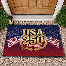 USA 250 Emblem American Flag 1776-2026 - 250th Anniversary Independence Day Gift Doormat
