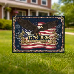 Bald Eagle American Flag 1776-2026 - USA 250th Anniversary Independence Day Gift for Veterans Yard Sign
