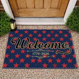Bold Welcome 1776-2026 Patriotic Stars Bunting - USA 250th Anniversary Heritage Doormat