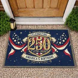 Vintage 250th Anniversary 1776-2026 Patriotic Shield Bunting - America's Birthday Celebration Doormat
